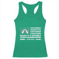 Twin Mom Racerback Tank Top Make It A Double Patriotic USA Flag Gift