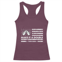 Twin Mom Racerback Tank Top Make It A Double Patriotic USA Flag Gift