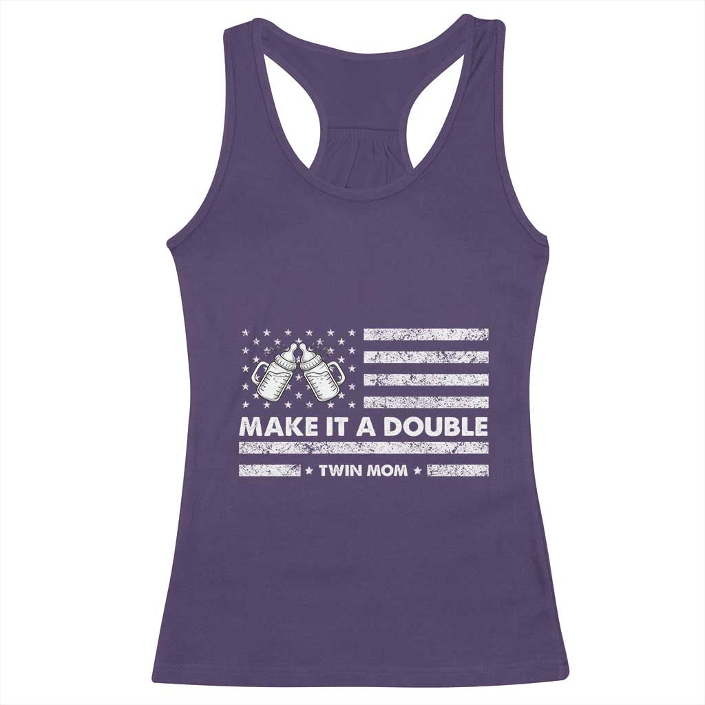 Twin Mom Racerback Tank Top Make It A Double Patriotic USA Flag Gift