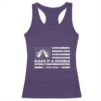 Twin Mom Racerback Tank Top Make It A Double Patriotic USA Flag Gift