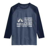 Twin Mom Raglan Shirt Make It A Double Patriotic USA Flag Gift