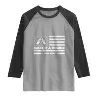 Twin Mom Raglan Shirt Make It A Double Patriotic USA Flag Gift