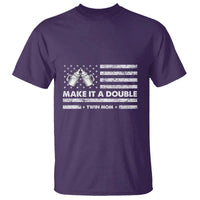 Twin Mom T Shirt Make It A Double Patriotic USA Flag Gift
