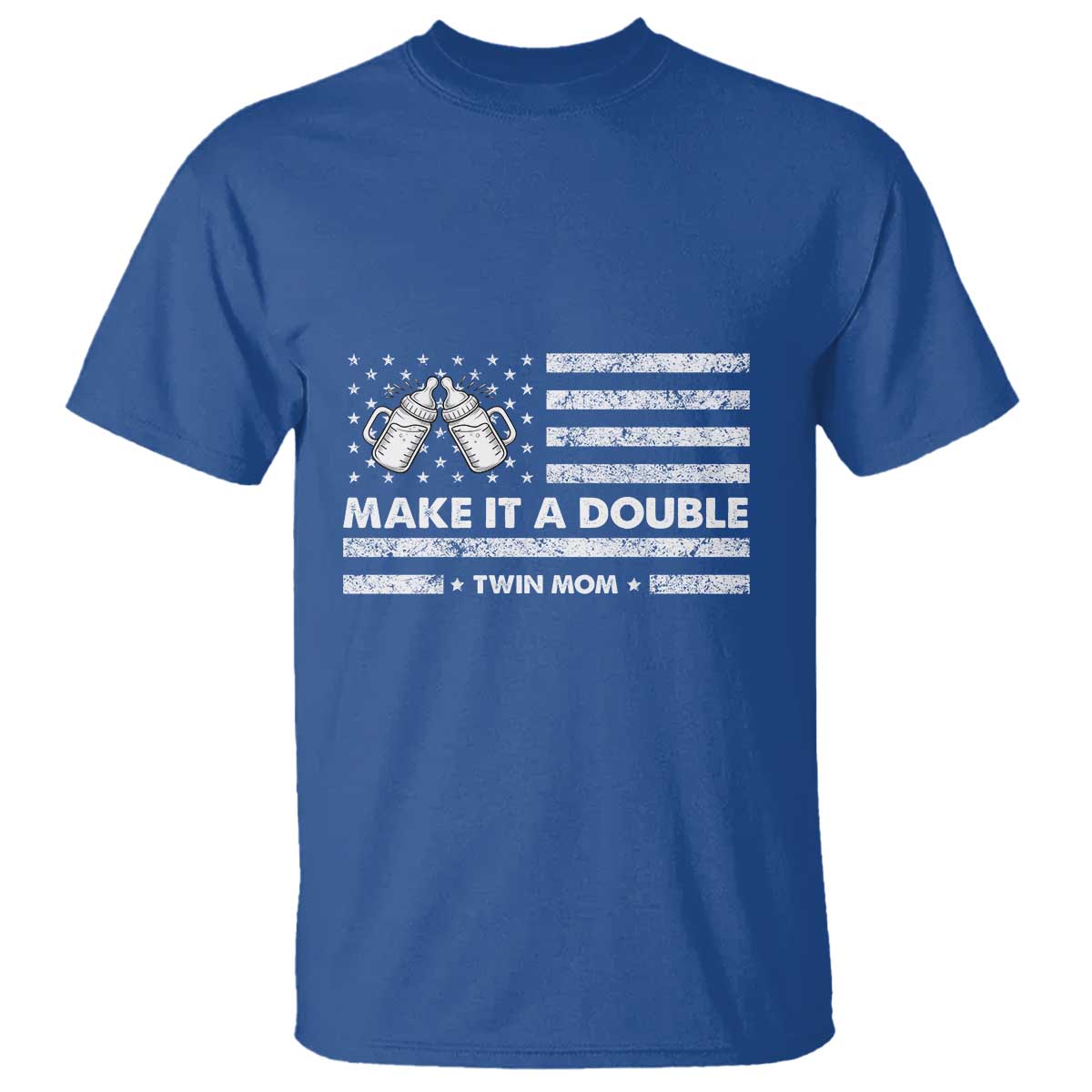 Twin Mom T Shirt Make It A Double Patriotic USA Flag Gift