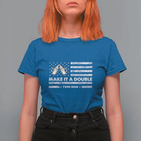 Twin Mom T Shirt For Women Make It A Double Patriotic USA Flag Gift