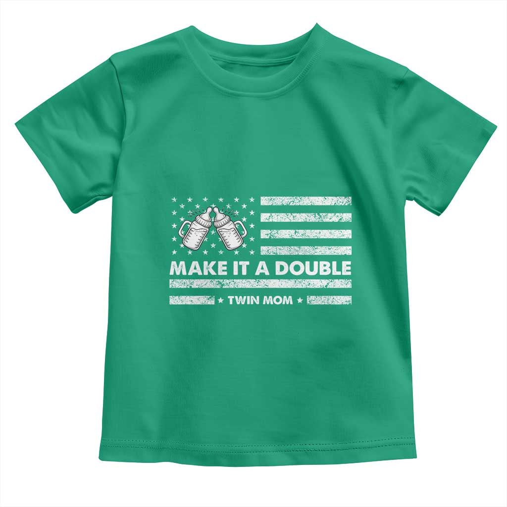 Twin Mom Toddler T Shirt Make It A Double Patriotic USA Flag Gift