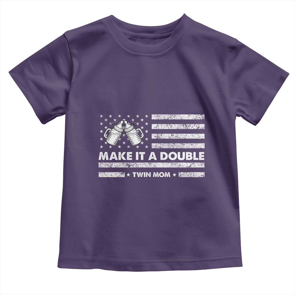 Twin Mom Toddler T Shirt Make It A Double Patriotic USA Flag Gift