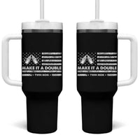 Twin Mom Tumbler With Handle Make It A Double Patriotic USA Flag Gift