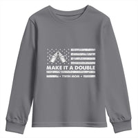 Twin Mom Youth Sweatshirt Make It A Double Patriotic USA Flag Gift