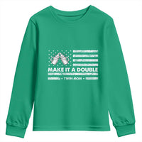 Twin Mom Youth Sweatshirt Make It A Double Patriotic USA Flag Gift