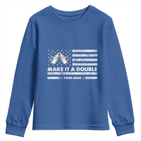Twin Mom Youth Sweatshirt Make It A Double Patriotic USA Flag Gift