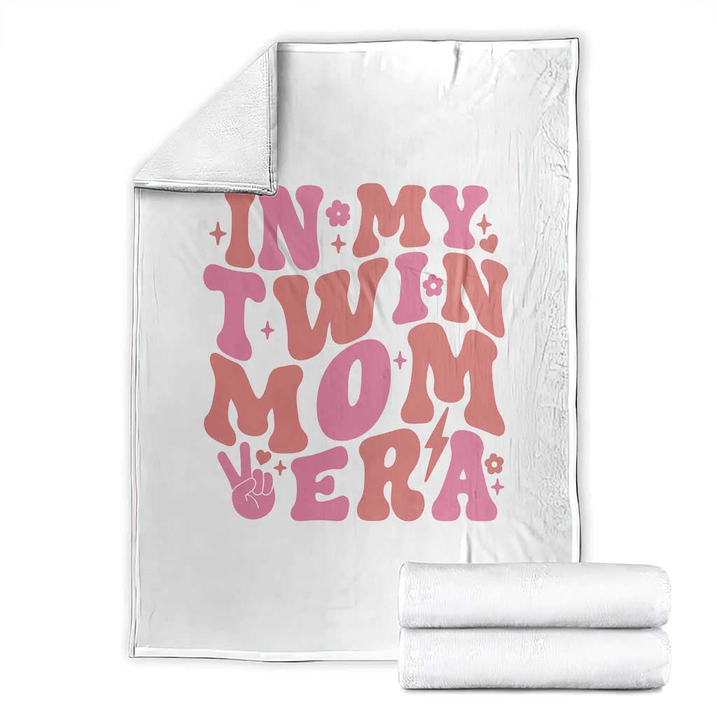 In My Twin Mom Era Throw Blanket Funny Mama Twin Pregnancy Announcement