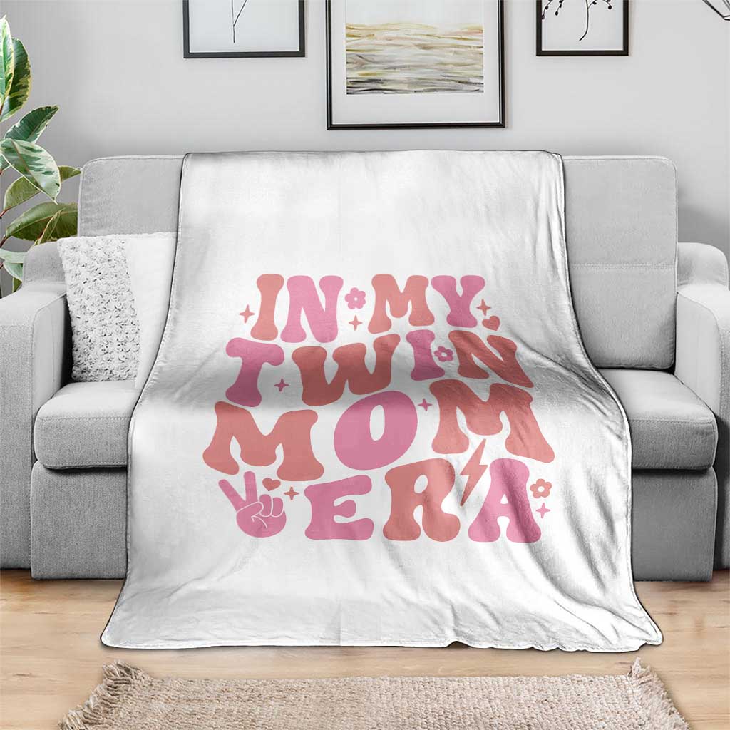 In My Twin Mom Era Throw Blanket Funny Mama Twin Pregnancy Announcement