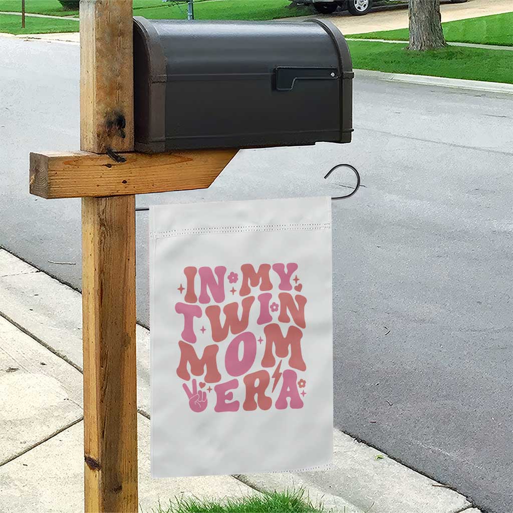 In My Twin Mom Era Garden Flag Funny Mama Twin Pregnancy Announcement