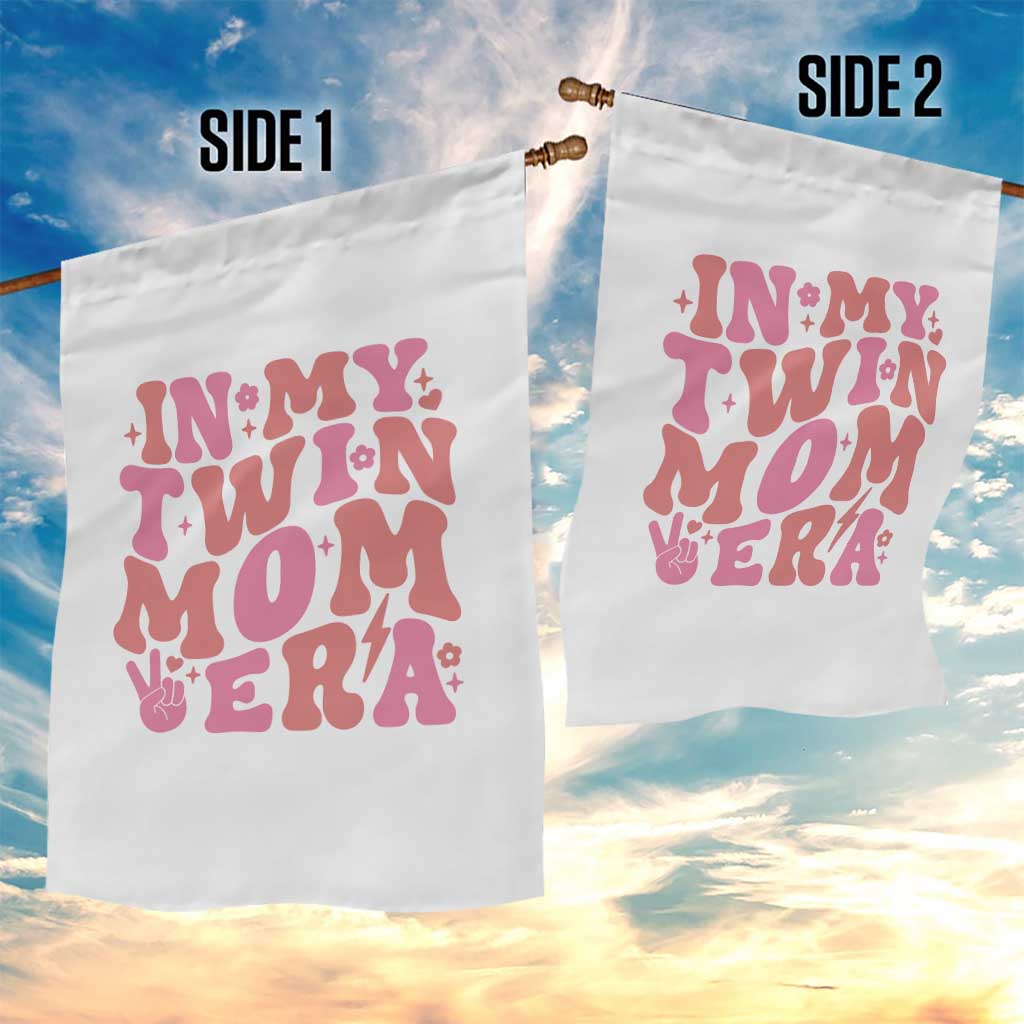 In My Twin Mom Era Garden Flag Funny Mama Twin Pregnancy Announcement