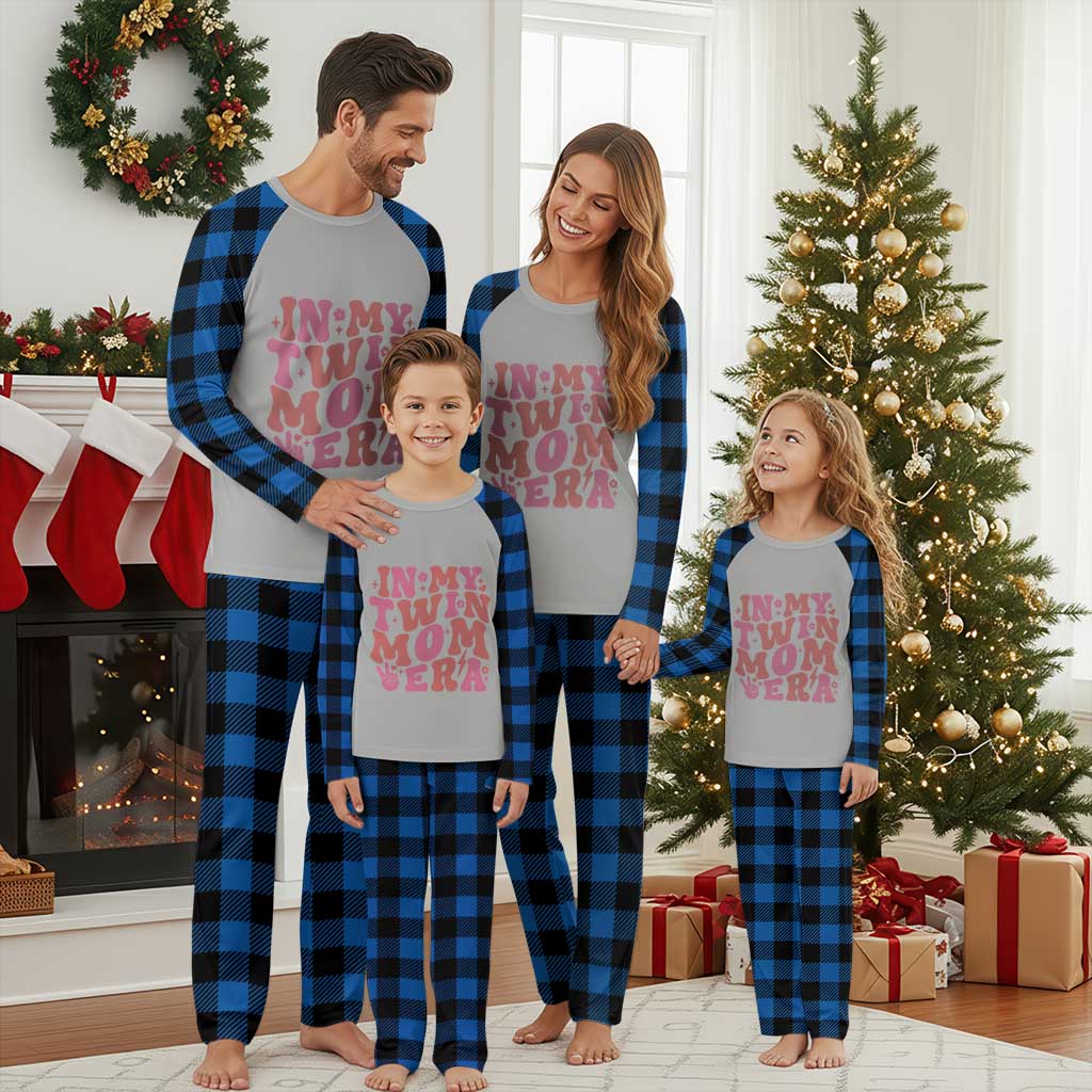 In My Twin Mom Era Plaid Pajama Set Funny Mama Twin Pregnancy Announcement