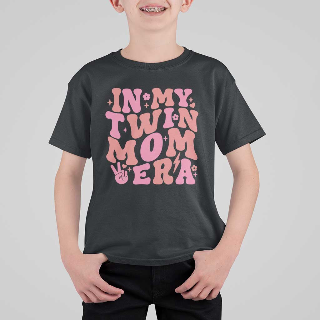 In My Twin Mom Era T Shirt For Kid Funny Mama Twin Pregnancy Announcement