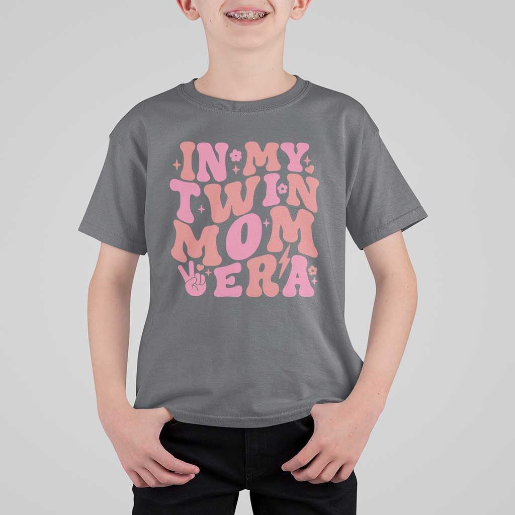 In My Twin Mom Era T Shirt For Kid Funny Mama Twin Pregnancy Announcement
