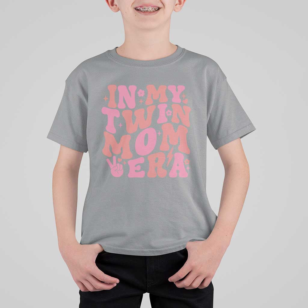 In My Twin Mom Era T Shirt For Kid Funny Mama Twin Pregnancy Announcement
