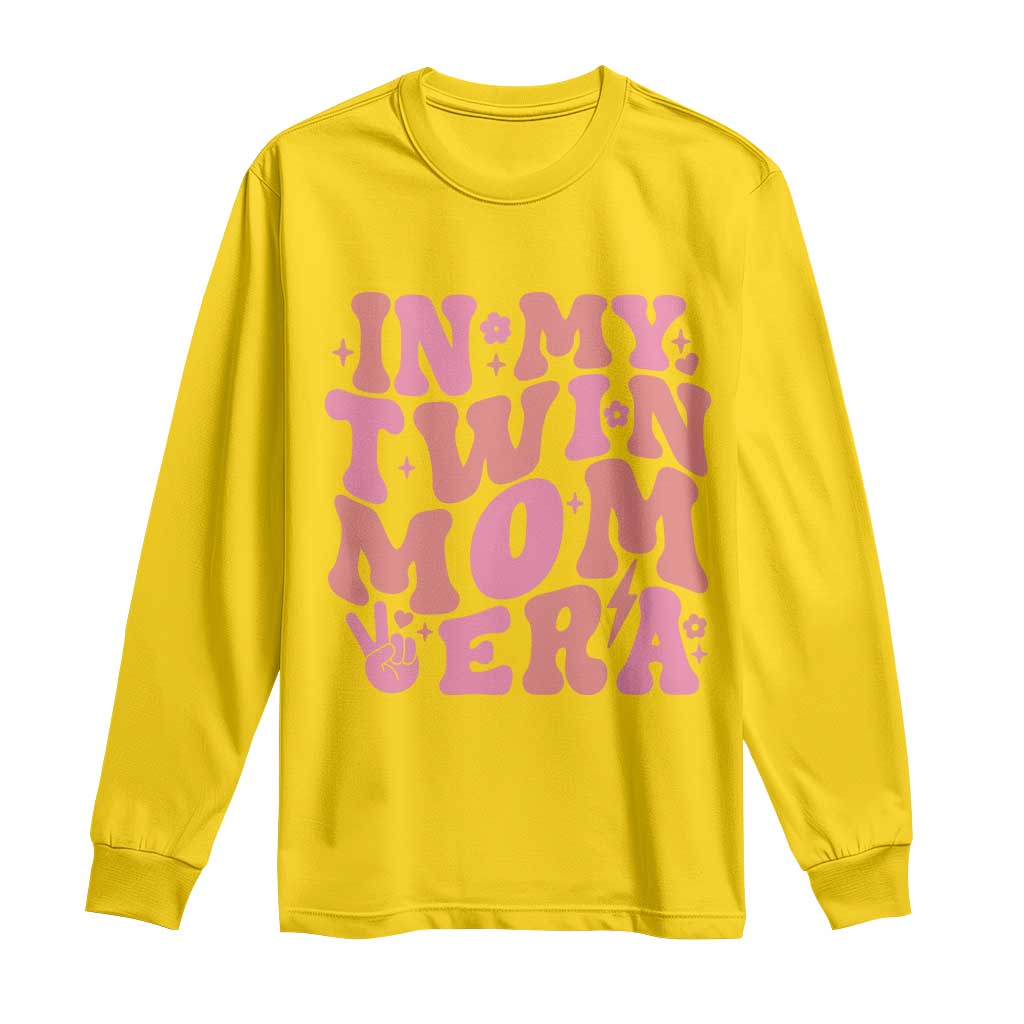 In My Twin Mom Era Long Sleeve Shirt Funny Mama Twin Pregnancy Announcement
