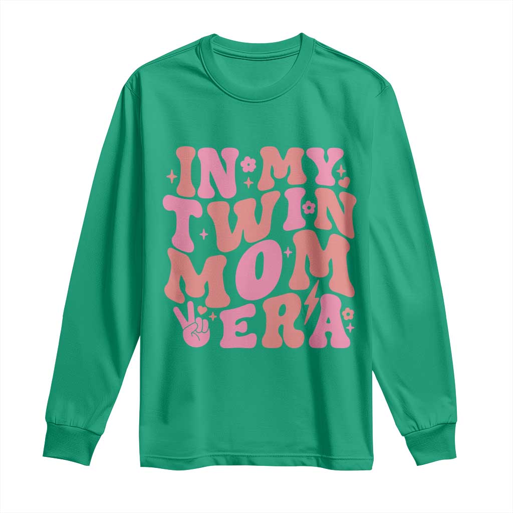 In My Twin Mom Era Long Sleeve Shirt Funny Mama Twin Pregnancy Announcement