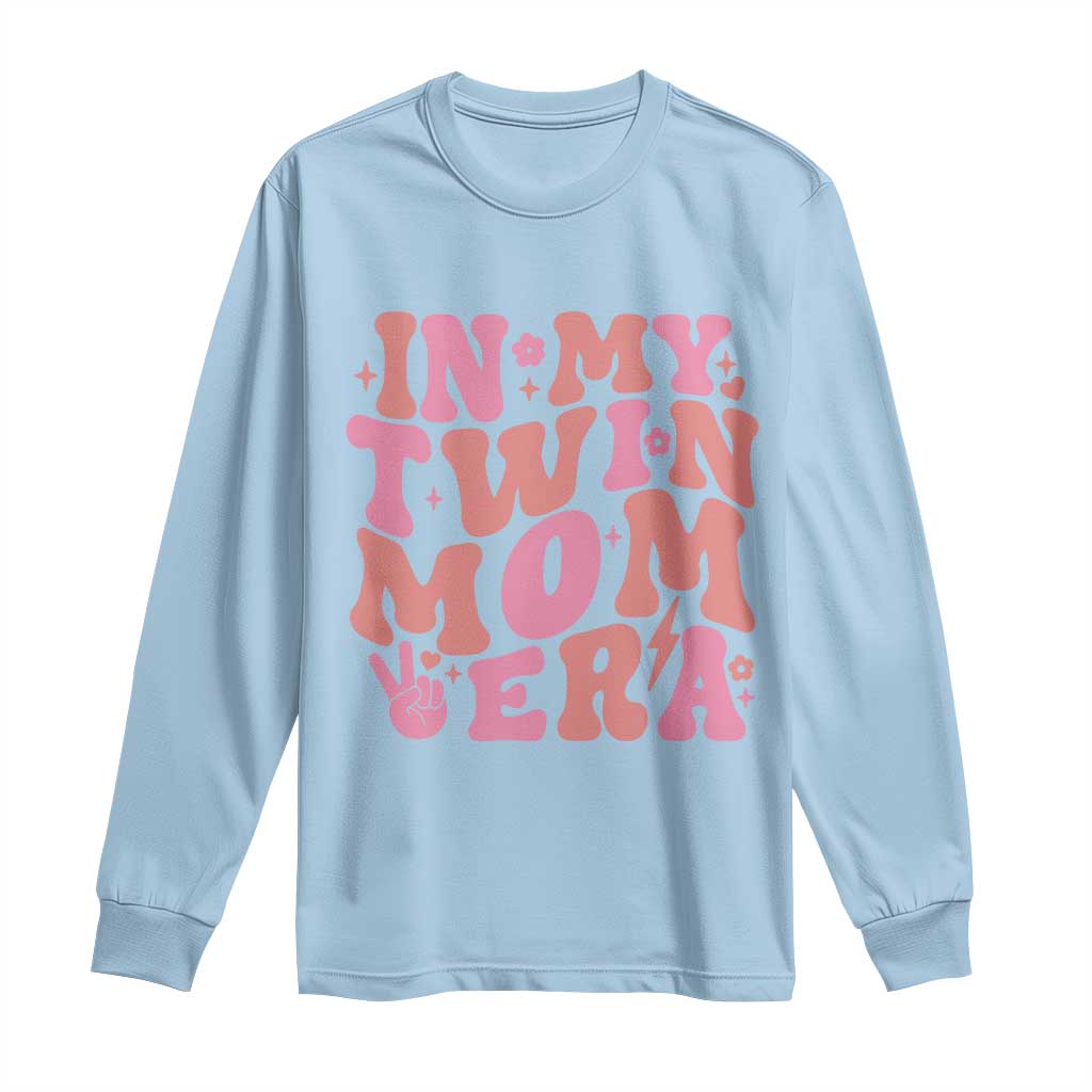 In My Twin Mom Era Long Sleeve Shirt Funny Mama Twin Pregnancy Announcement