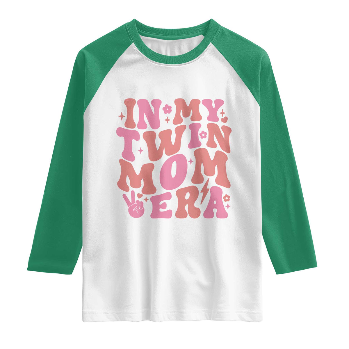 In My Twin Mom Era Raglan Shirt Funny Mama Twin Pregnancy Announcement