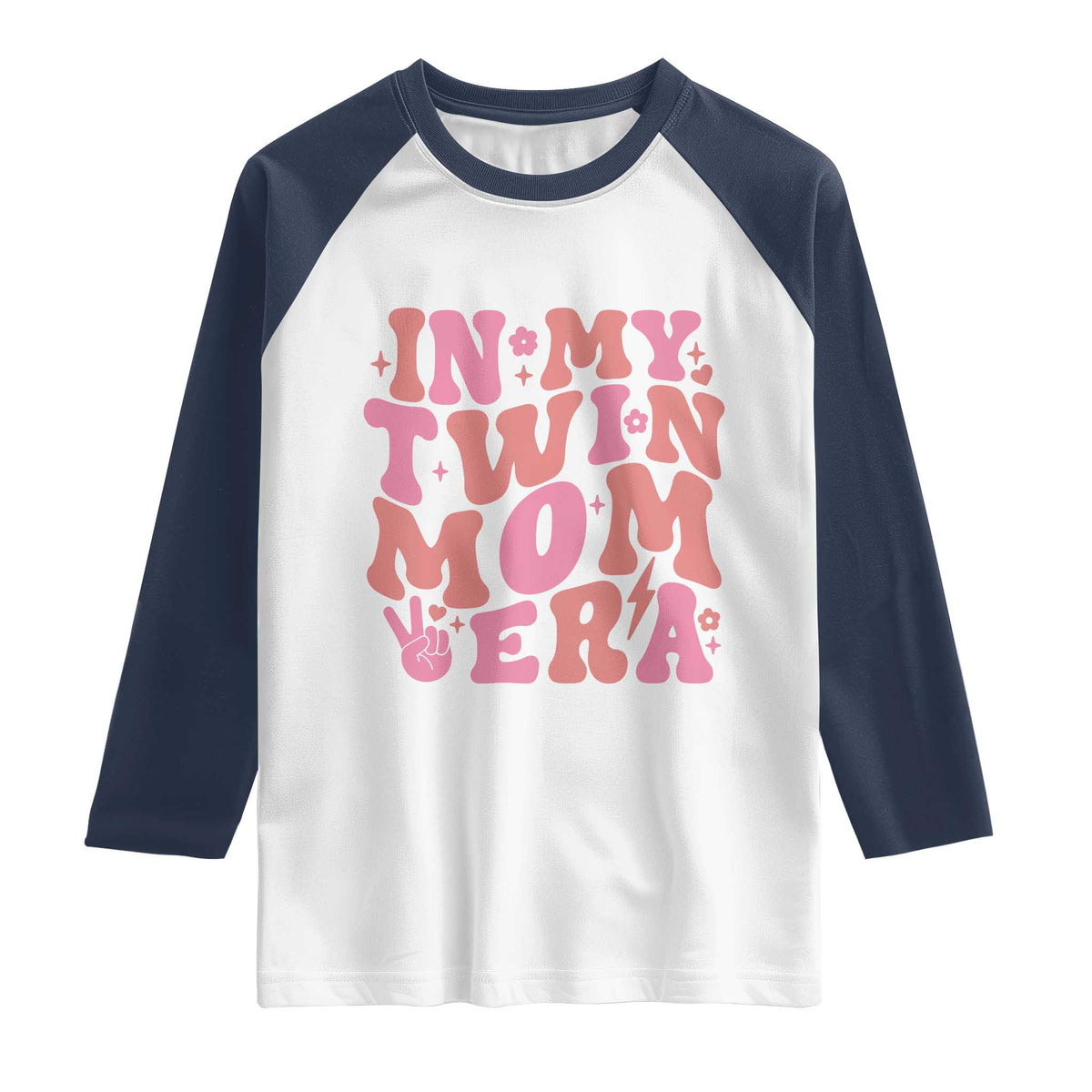 In My Twin Mom Era Raglan Shirt Funny Mama Twin Pregnancy Announcement