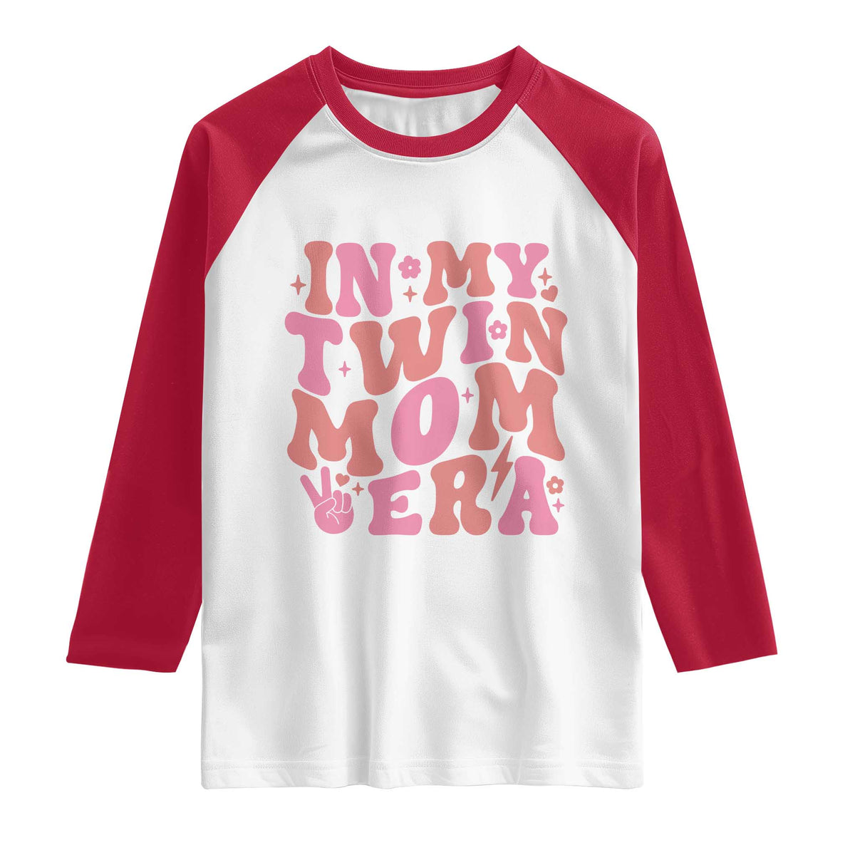 In My Twin Mom Era Raglan Shirt Funny Mama Twin Pregnancy Announcement