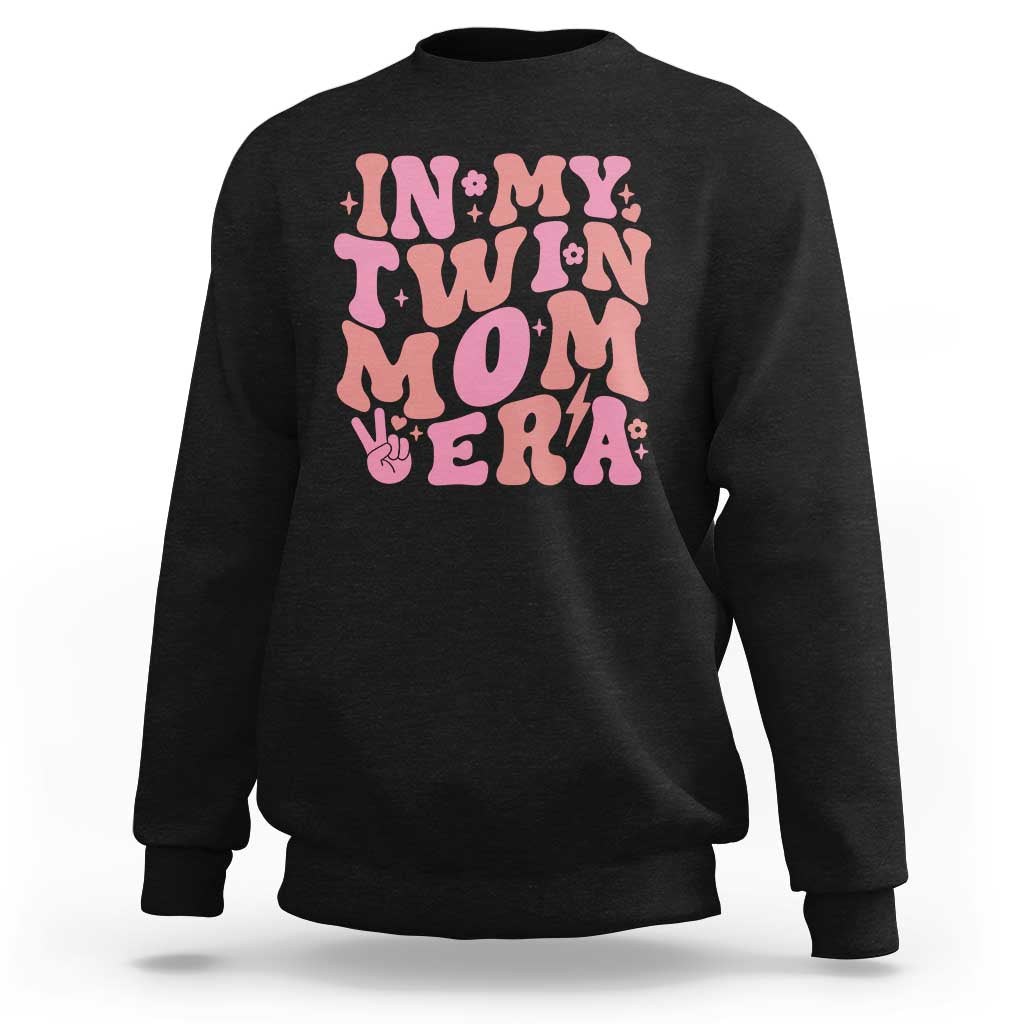 In My Twin Mom Era Sweatshirt Funny Mama Twin Pregnancy Announcement