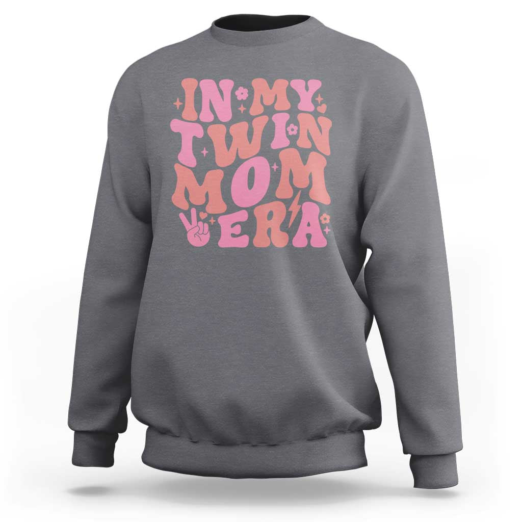 In My Twin Mom Era Sweatshirt Funny Mama Twin Pregnancy Announcement