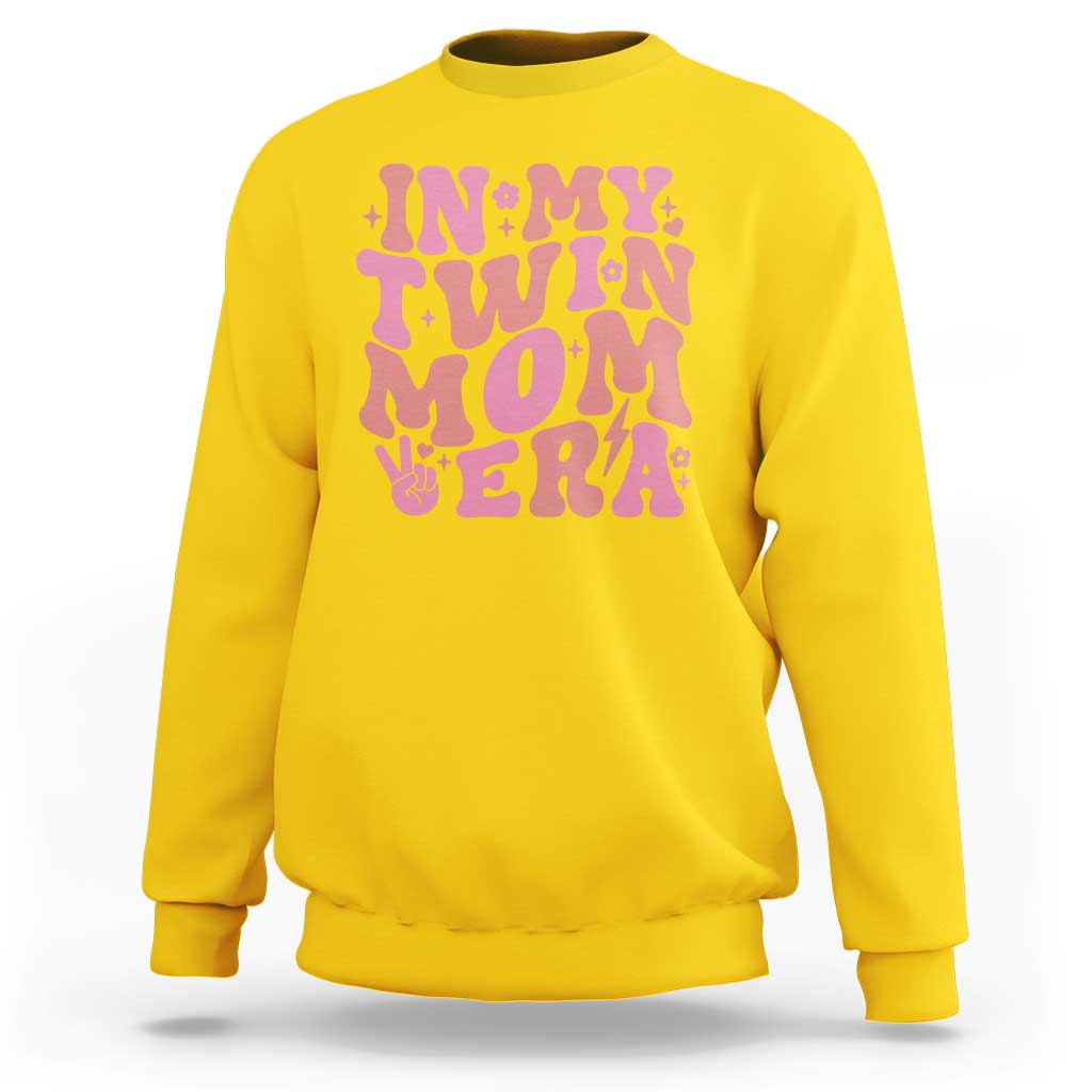 In My Twin Mom Era Sweatshirt Funny Mama Twin Pregnancy Announcement