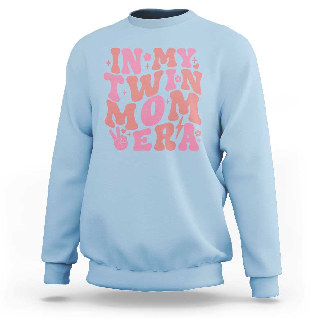 In My Twin Mom Era Sweatshirt Funny Mama Twin Pregnancy Announcement