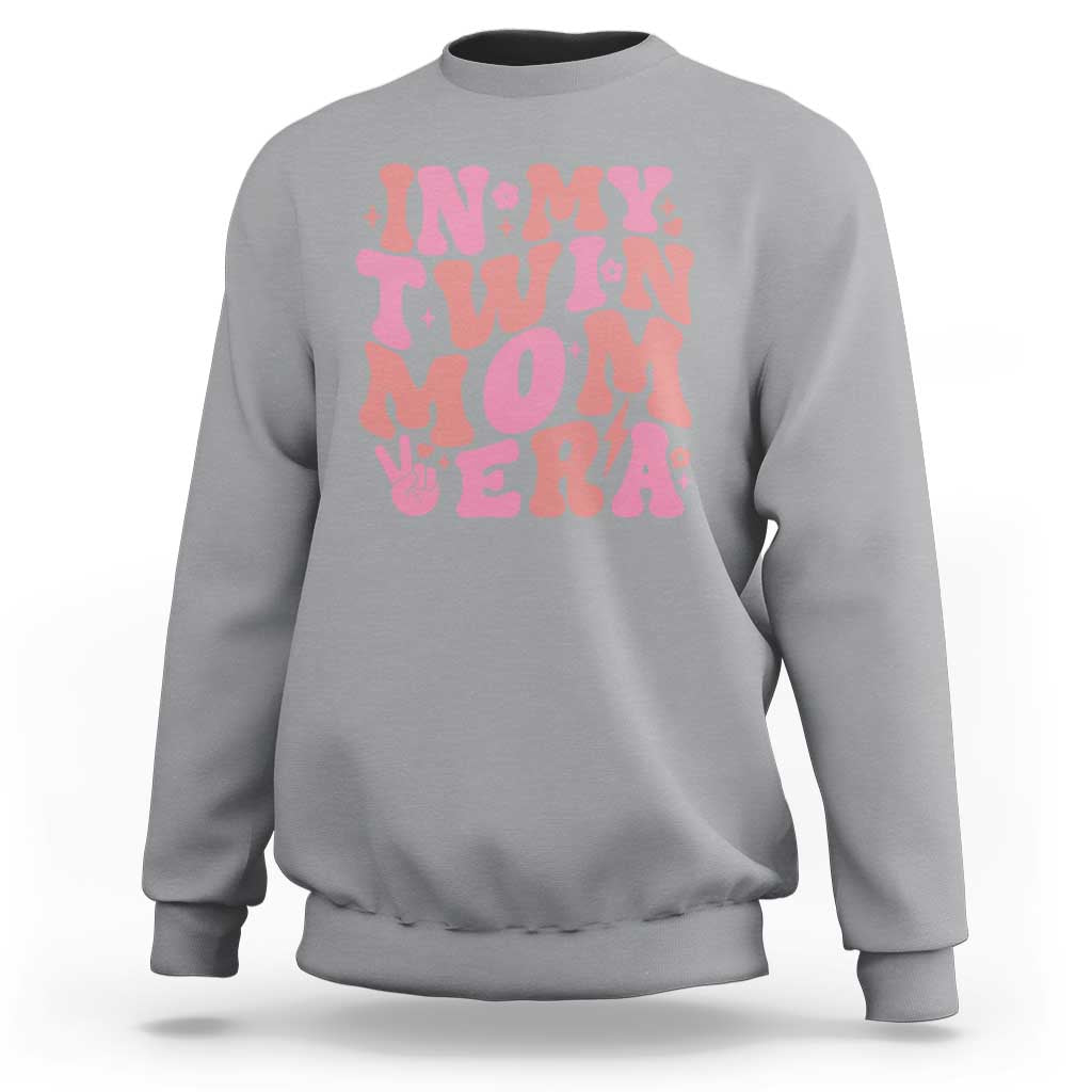 In My Twin Mom Era Sweatshirt Funny Mama Twin Pregnancy Announcement