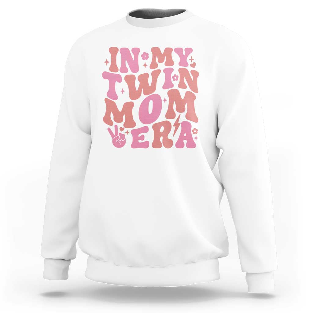 In My Twin Mom Era Sweatshirt Funny Mama Twin Pregnancy Announcement
