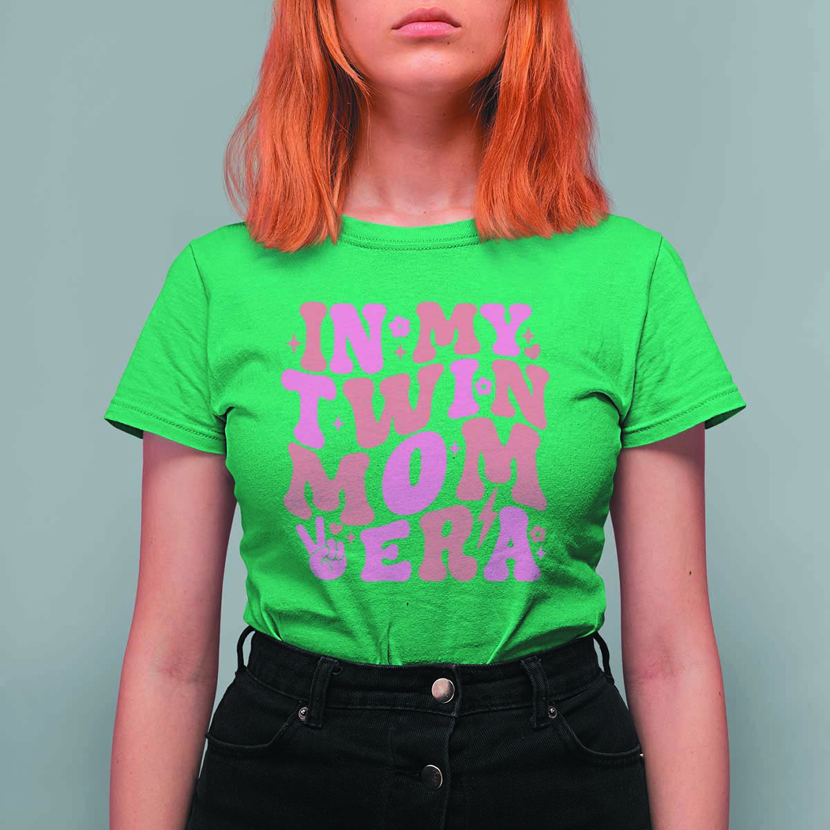 In My Twin Mom Era T Shirt For Women Funny Mama Twin Pregnancy Announcement