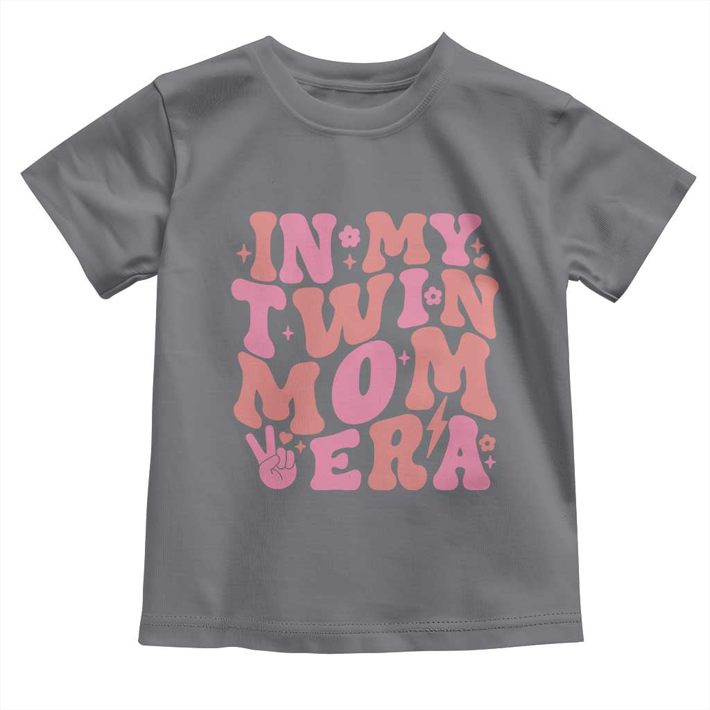 In My Twin Mom Era Toddler T Shirt Funny Mama Twin Pregnancy Announcement