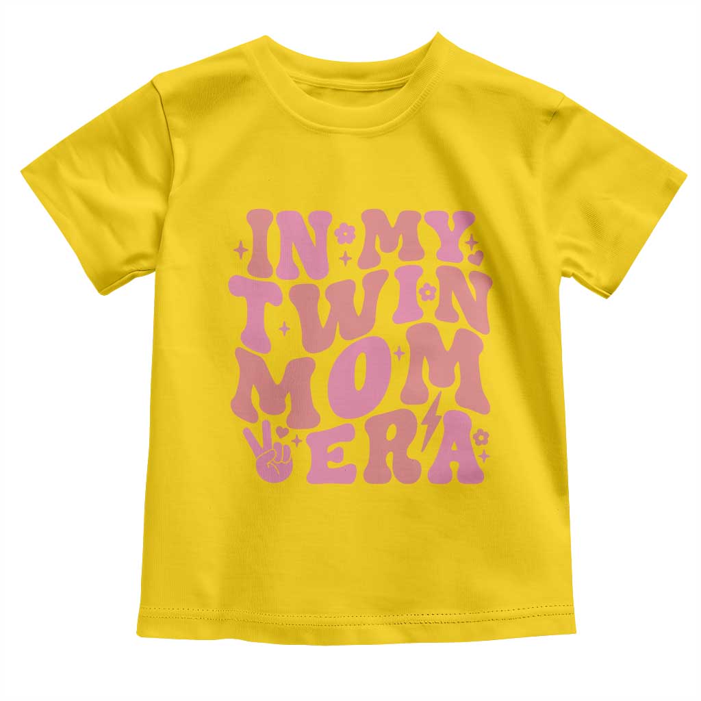 In My Twin Mom Era Toddler T Shirt Funny Mama Twin Pregnancy Announcement