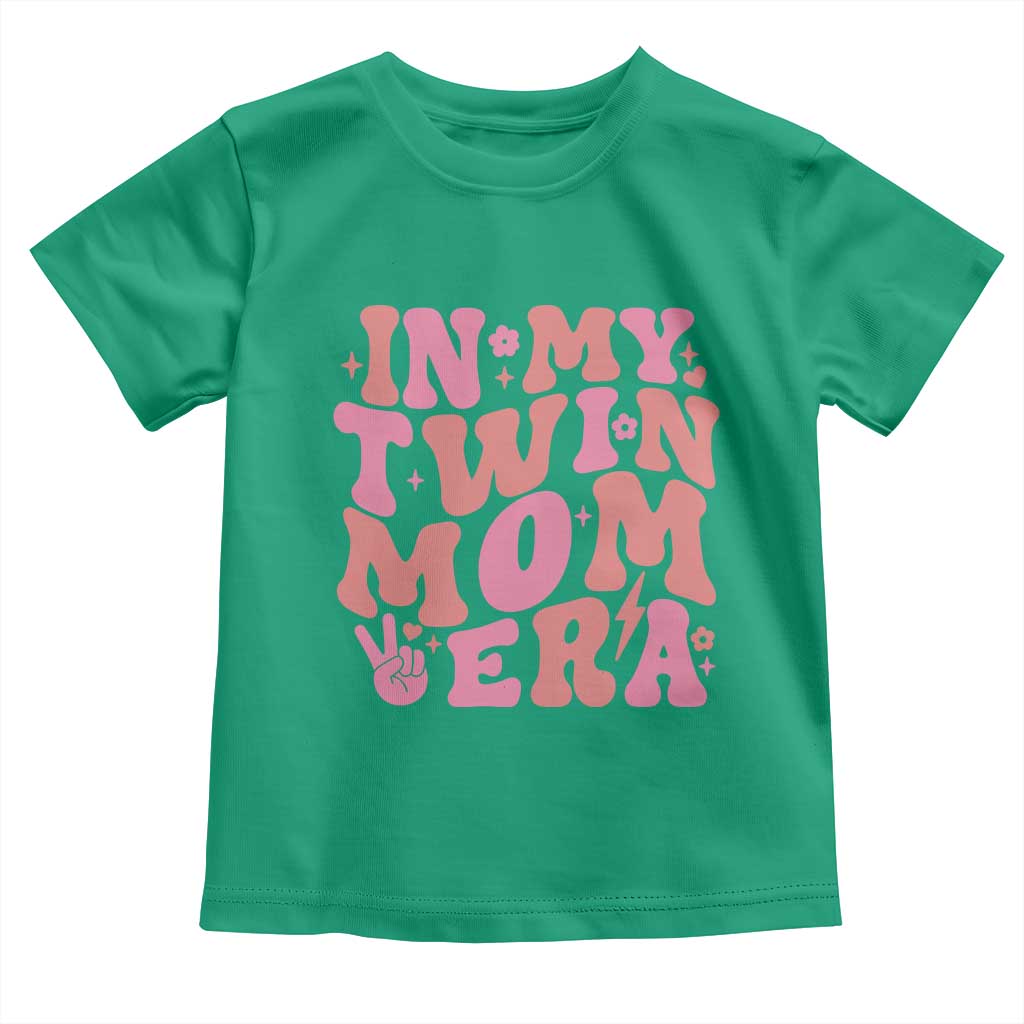 In My Twin Mom Era Toddler T Shirt Funny Mama Twin Pregnancy Announcement