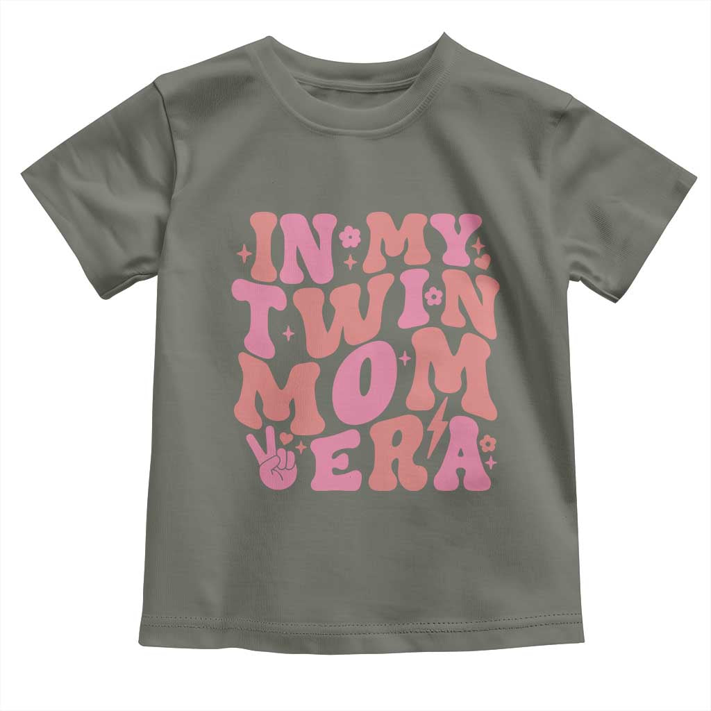 In My Twin Mom Era Toddler T Shirt Funny Mama Twin Pregnancy Announcement