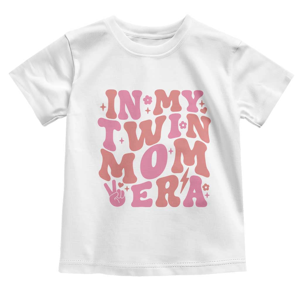In My Twin Mom Era Toddler T Shirt Funny Mama Twin Pregnancy Announcement