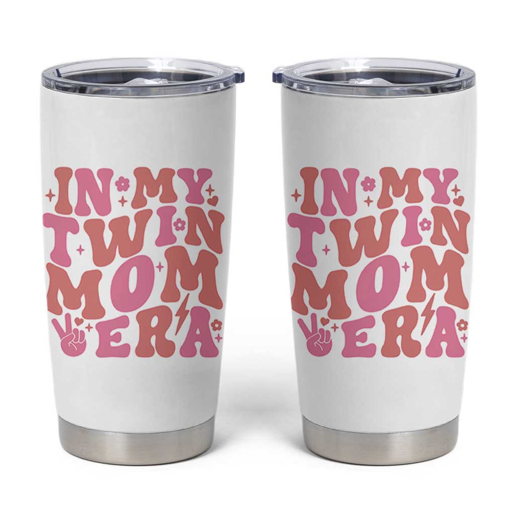 In My Twin Mom Era Tumbler Cup Funny Mama Twin Pregnancy Announcement