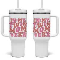 In My Twin Mom Era Tumbler With Handle Funny Mama Twin Pregnancy Announcement