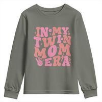 In My Twin Mom Era Youth Sweatshirt Funny Mama Twin Pregnancy Announcement