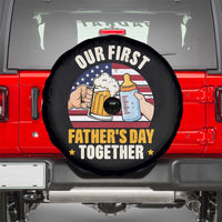 Patriotic Our First Fathers Day Together Spare Tire Cover Gift For New Dad