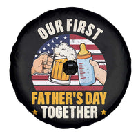 Patriotic Our First Fathers Day Together Spare Tire Cover Gift For New Dad