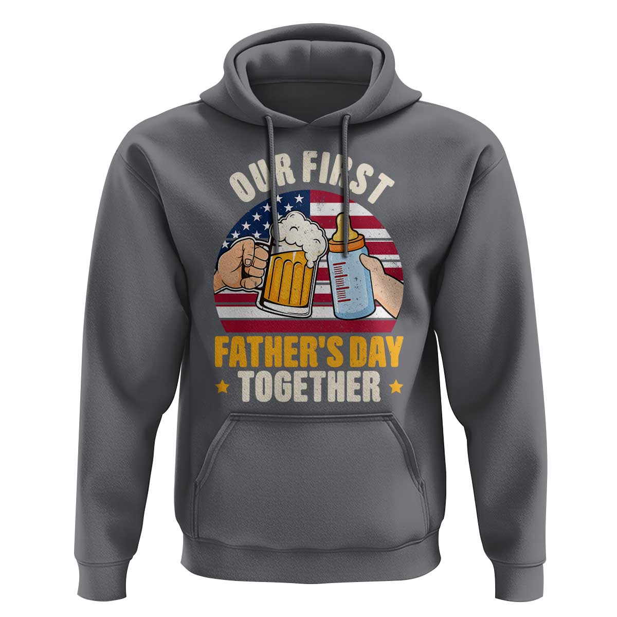Patriotic Our First Fathers Day Together Hoodie Gift For New Dad