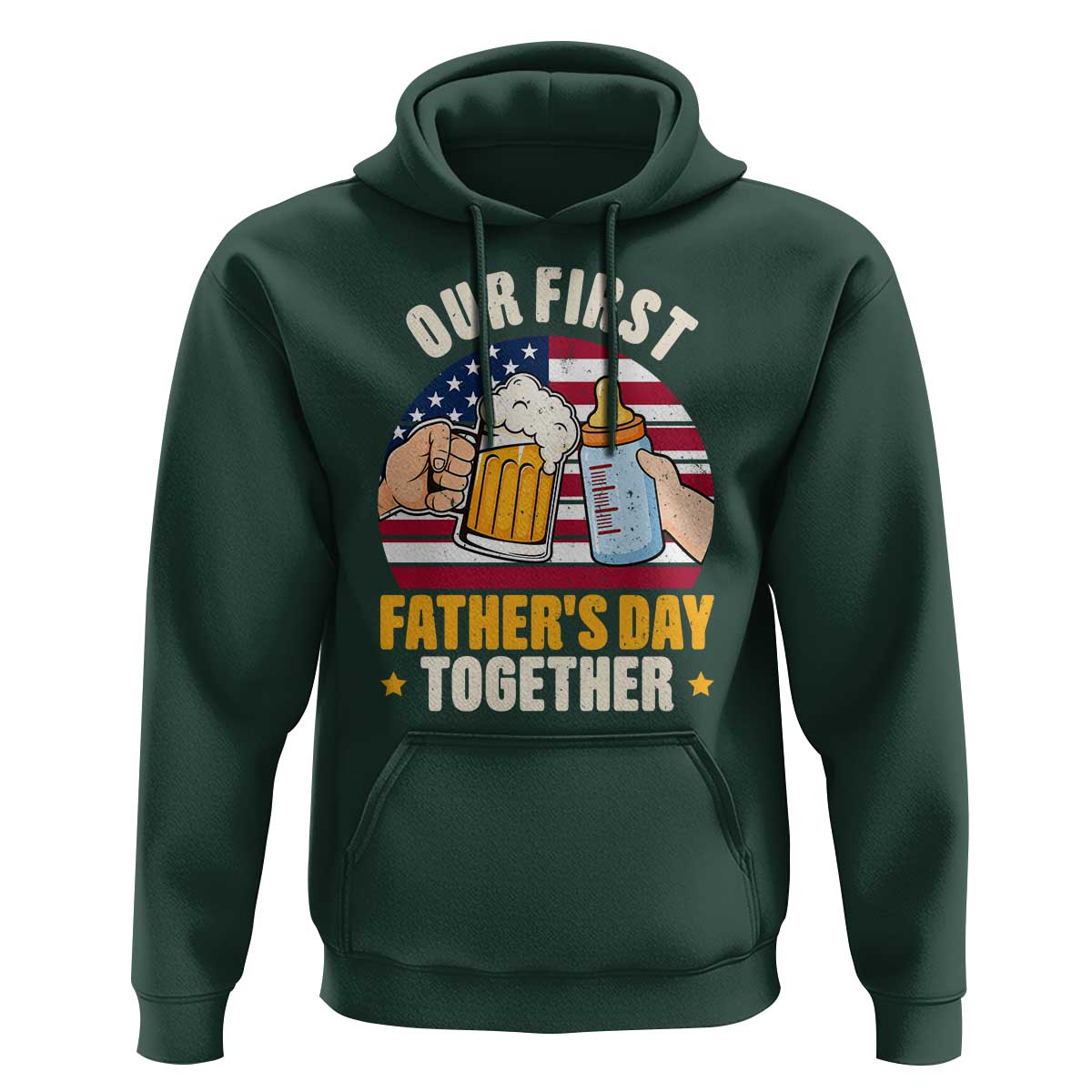 Patriotic Our First Fathers Day Together Hoodie Gift For New Dad
