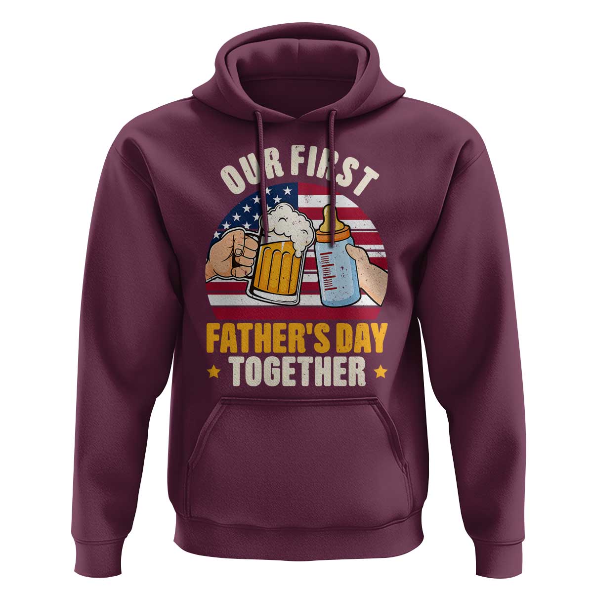 Patriotic Our First Fathers Day Together Hoodie Gift For New Dad