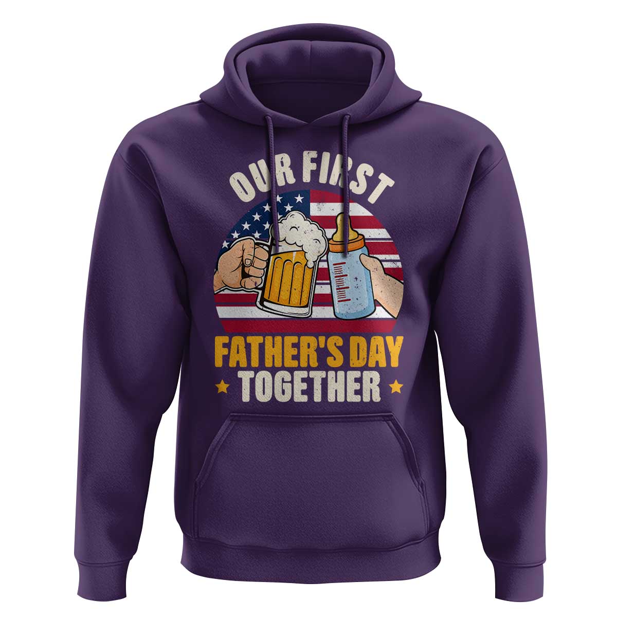 Patriotic Our First Fathers Day Together Hoodie Gift For New Dad